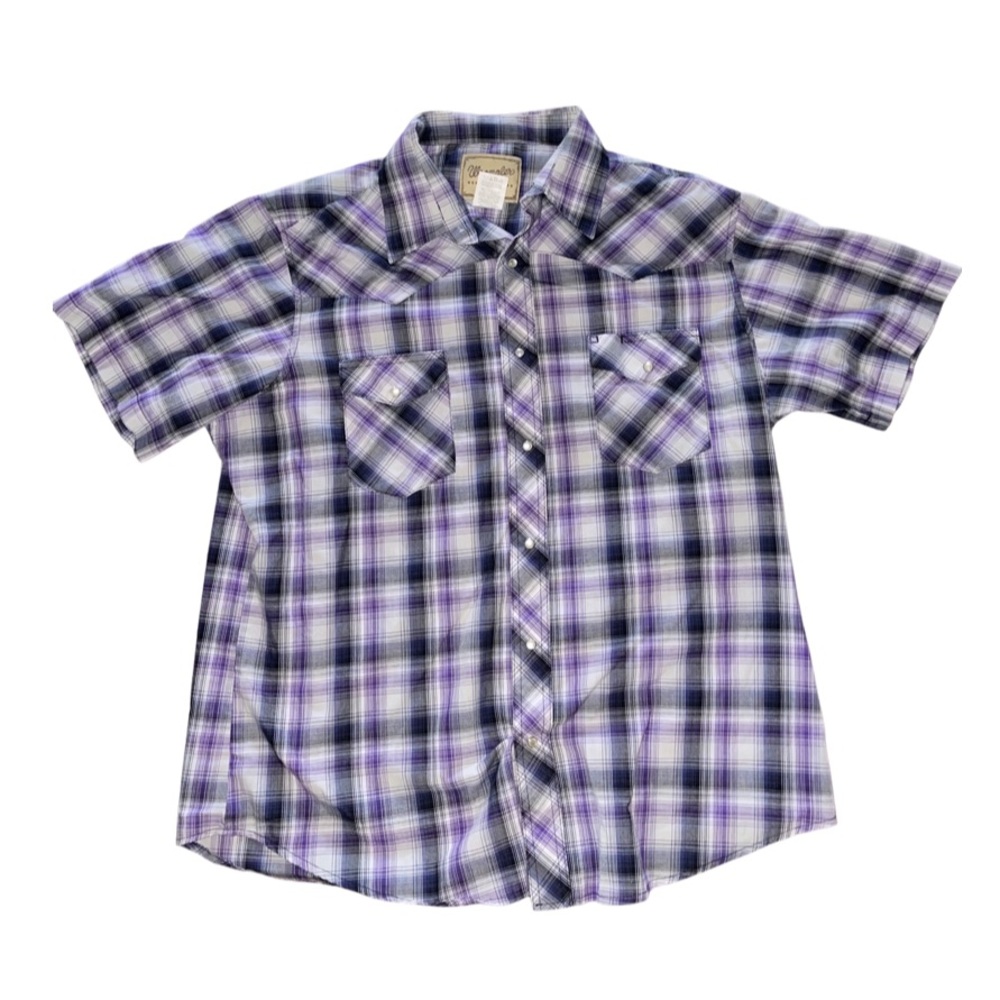 Wrangler Western Shirts: Short Sleeve Pearl Snaps: Men’s XL: Western Wear